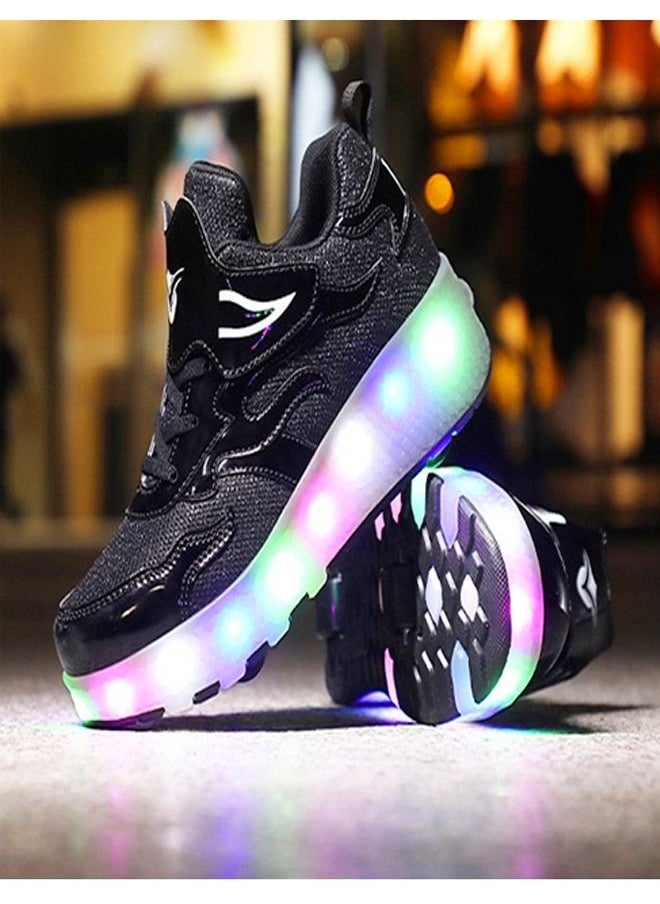 Automatic LED Flashing Lights Up Roller Skate Retractable Technical Skateboarding Shoes for Boys and Girls