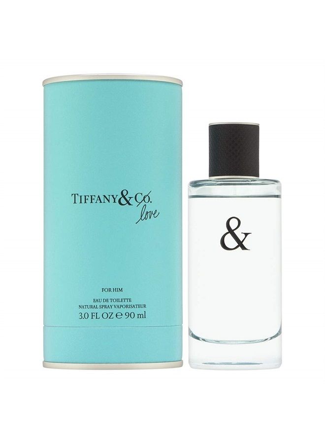 Tiffany & Co. Love Eau De Toilette Spray for Men, boasts aromatic, woody and spicy, 3 Fl Oz
