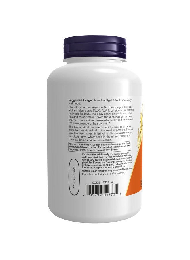 now Supplements Flax Oil 1000 Mg With Essential Omega3S Cold Pressed Hexane Free Vegan Formula 120 Veg Softgels - Image 4