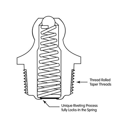 LUMAX لومكس LX-3007 ذهب/فضة ¼”-28 خيط مخروطي (SAE-LT) مستقيم 0.54” طويل ملحق شحم، (عبوة من 100). متصلب بالكامل لزيادة المتانة وحمايتها من التآكل بسبب الاستخدام المستمر. - Image 4