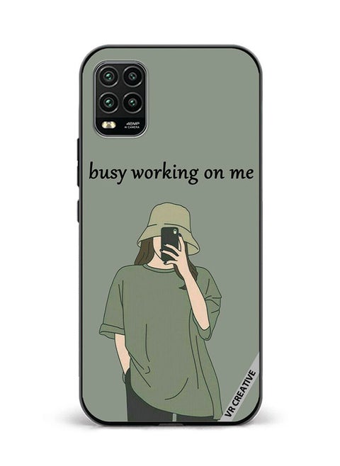 Protective Case Cover For Xiaomi Mi 10 Lite 5G Busy Working On Me Design Multicolour