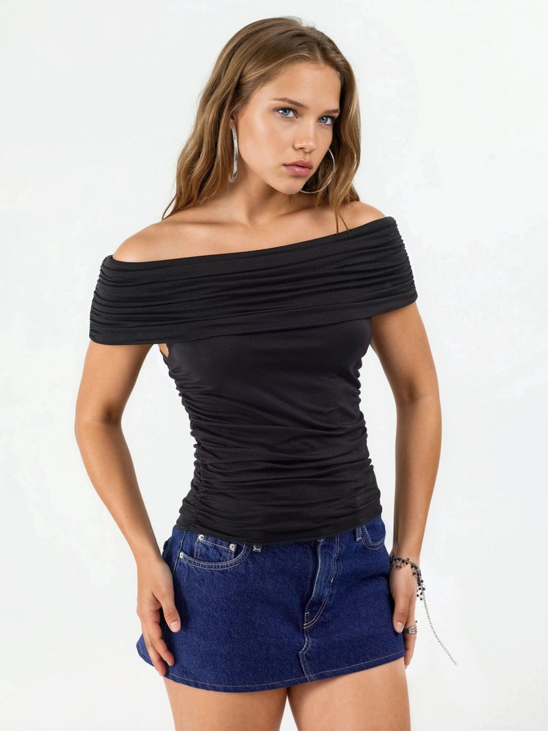 BUSEM Off Shoulder Drape Blouse - Image 5