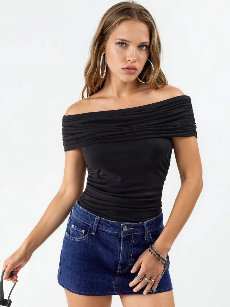BUSEM Off Shoulder Drape Blouse - Image 1