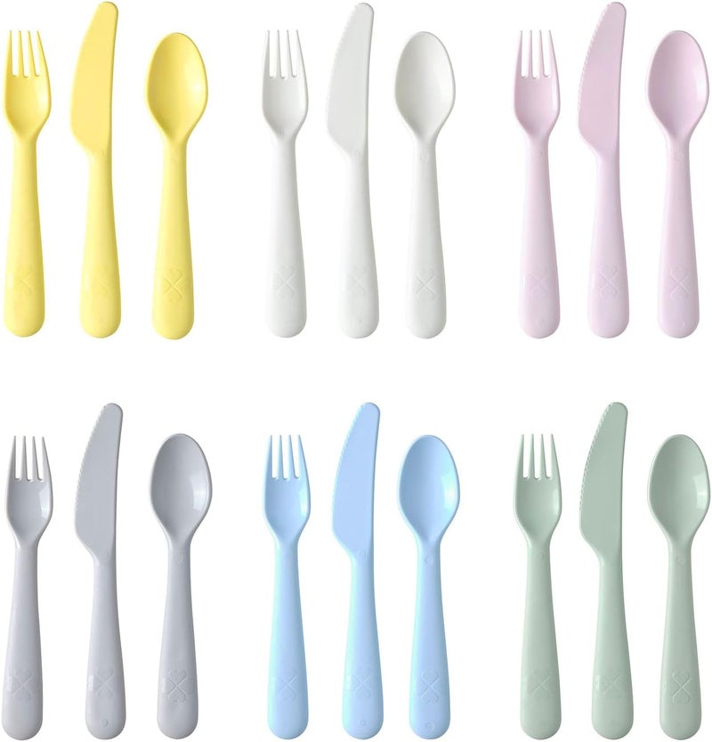 18-Piece Baby/Toddler Cutlery Set in Pastel Colors - Image 1