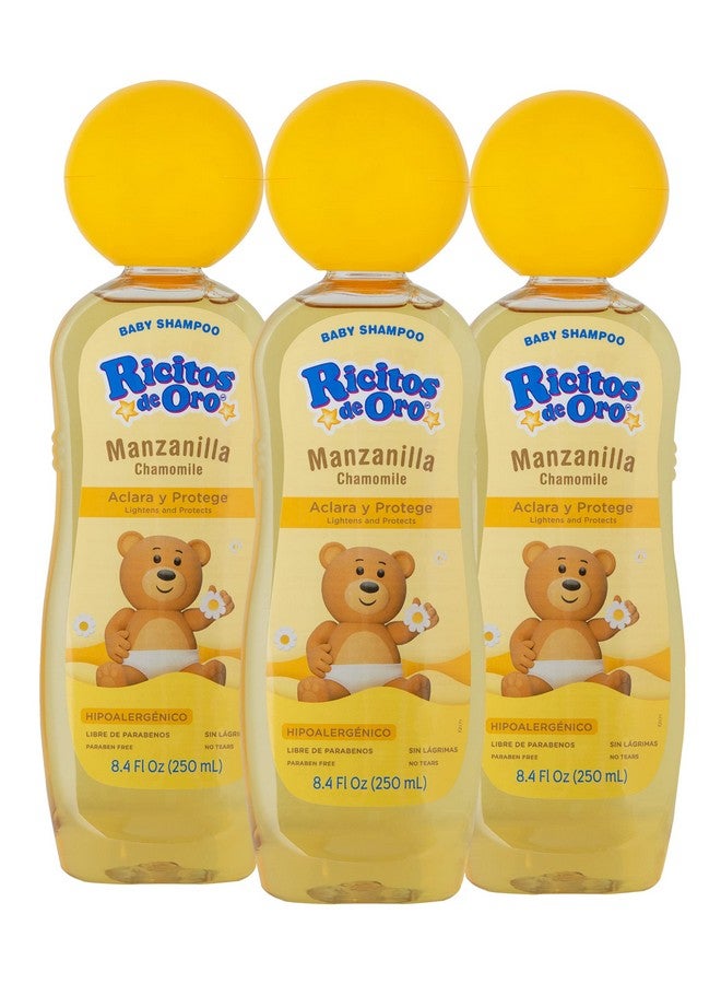 Ricitos de Oro Chamomile Manzanilla, Baby Shampoo, Hypoallergenic, 3 Pack, 8.4 Fl Oz Bottles - Image 1