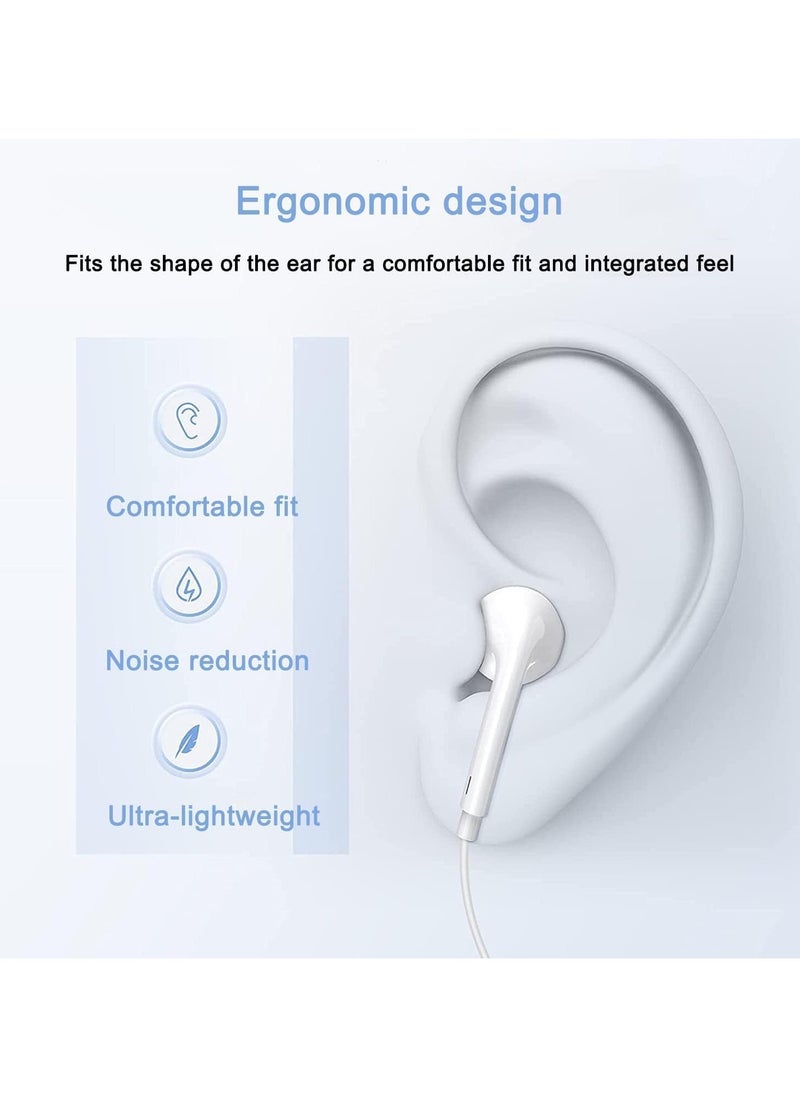 HuHa - USB C Headphone, Type C Wired Earphones with Microphone and Volume Control, in-Ear Earbud Noise Isolating Handsfree for Google Pixel OnePlus Samsung Galaxy iPad Pro MacBook OPPO Xiaomi - Image 1