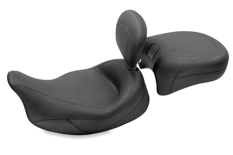 MUSTANG مقاعد دراجة نارية موستانغ 79446 مقعد سوبر تورينغ فردي مع مسند ظهر للسائق لدراجة هارلي-ديفيدسون إليكترا جلايد ستاندرد، رود جلايد، رود كينغ و ستريت جلايد 2008-'21، أصلي، أسود، وصول ممتد - Image 4