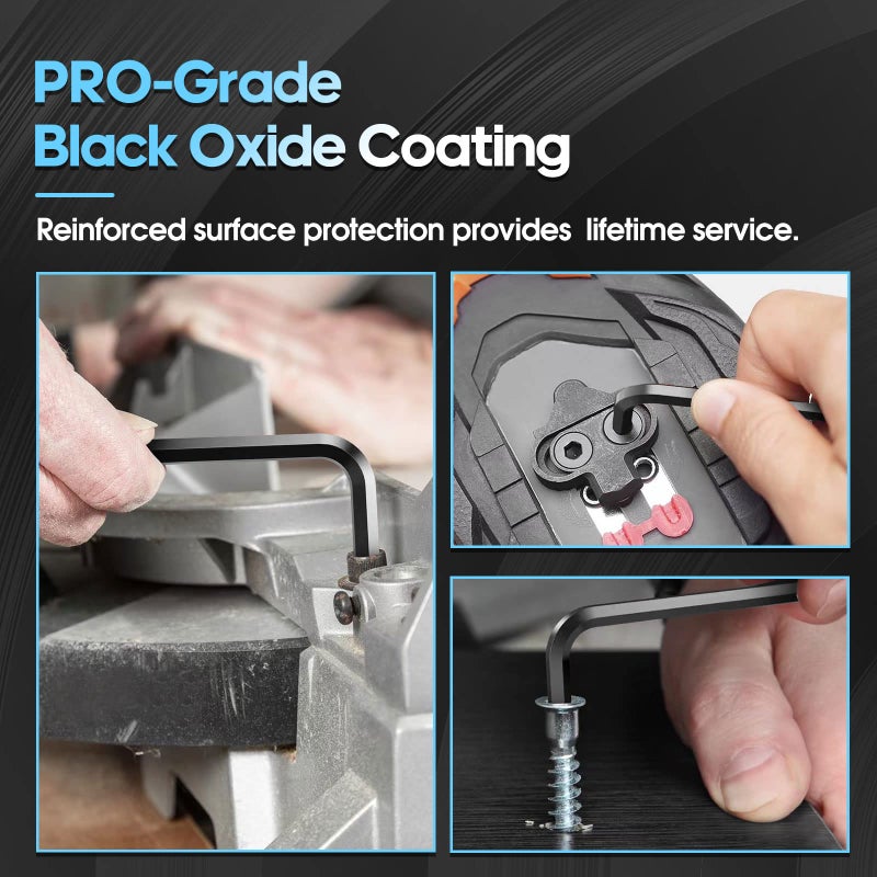 DISEN 36PC Allen Wrench Set, SAE & Metric Hex Key Set Torx Star Key Set, Long Arm Ball Head Design with T-Handle, Heat Treated Chrome Vanadium Steel - Image 4