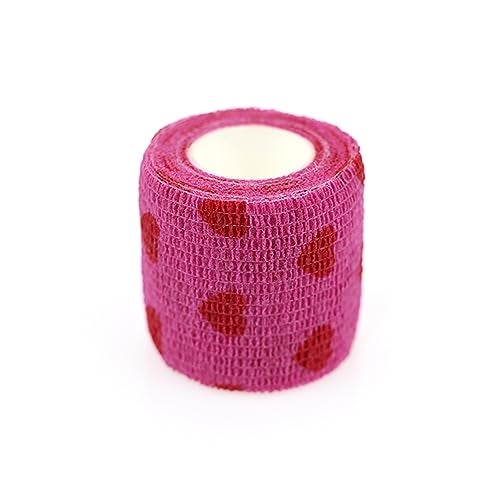 KEQCQE Self Adhesive Bandage Wrap Animal Cohesive Bandage Self Adherent Wrap First Aid Tape for Dogs Cats Horses Birds & Wrist Healing Ankle Sprain (2 Inch Heart 6 Rolls) - Image 4