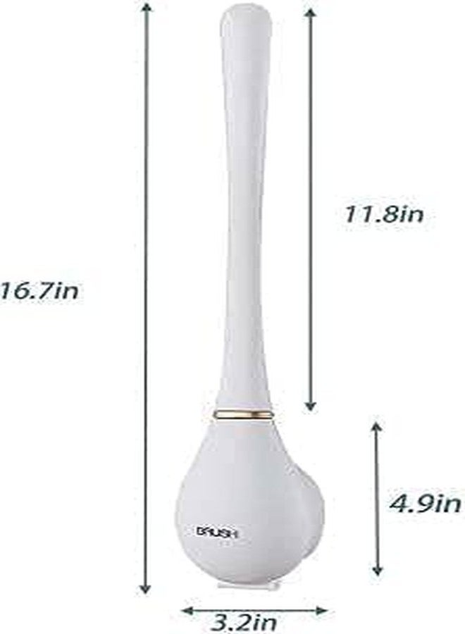 Dhruheer Self Adhesive Automatic Opening and Closing Deep Cleaning Toilet Bowl Brush - Silicone Water Drop Bathroom Toilet Cleaning Brush and Holder Set (Assorted, Standard Size) - Image 3