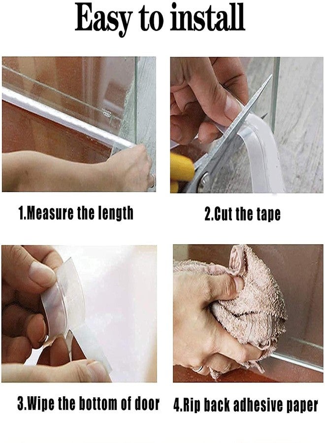 LAVNIK Self-Adhesive Silicone Seal Strip,Door Tape for Seal Bottom Gap Sealer, Door Sealing Strip for Home Bathroom (3 Meter) (1, White) - Image 2