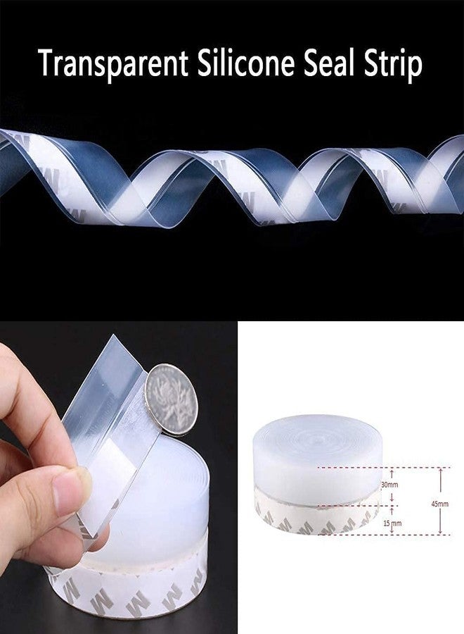 LAVNIK Self-Adhesive Silicone Seal Strip,Door Tape for Seal Bottom Gap Sealer, Door Sealing Strip for Home Bathroom (3 Meter) (1, White) - Image 4