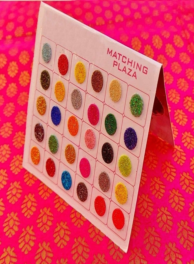 Multicolour Large Size Round Tikka Kumkum Sticker Shining Glitter Sparkle Chamki Bindi for Women & Girls (Size 8mm,Pack of 180 Bindis) - Image 1