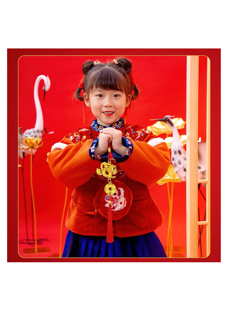 16PCS Chinese New Year Decorations, 2024 Year of Dragon Lucky Charm, Feng Shui Tassel Hanging Pendants Ornaments, for New Year Home Health Wealth Success Lucky Decor, 2024 Lunar Decorations - Image 3