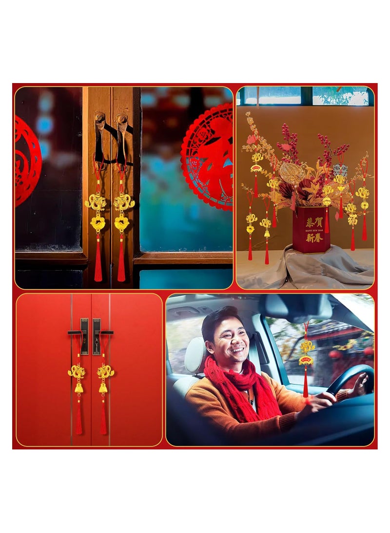 16PCS Chinese New Year Decorations, 2024 Year of Dragon Lucky Charm, Feng Shui Tassel Hanging Pendants Ornaments, for New Year Home Health Wealth Success Lucky Decor, 2024 Lunar Decorations - Image 5