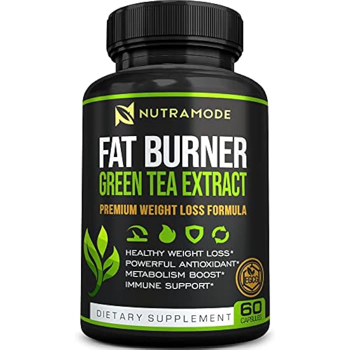 NUTRAMODE مكمل مستخلص الشاي الأخضر الفاخر لحرق الدهون مع EGCG - مثبط شهية طبيعي - حبوب نظام غذائي لفقدان الوزن الصحي تعمل بسرعة للنساء والرجال - معزز الأيض للتخلص من دهون البطن بسرعة - Image 1