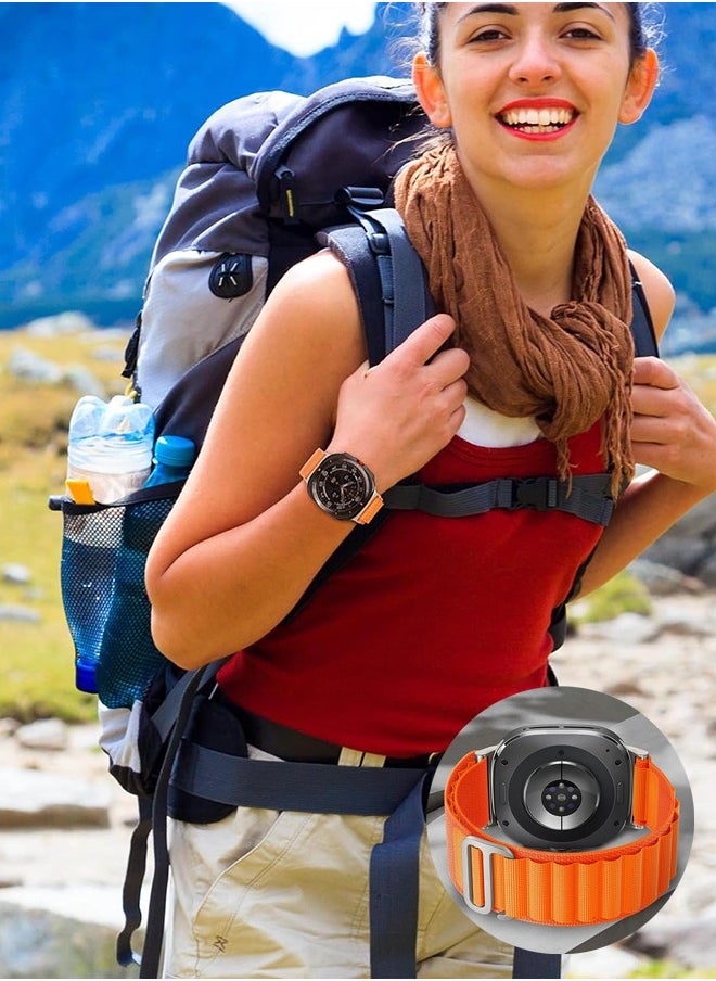 Lemon - 2Pack for Apple Watch Alpine Loop Band 49mm/45mm/44mm/42mm Nylon Woven Sport Strap Compatible with iWatch Series 8/Ultra/7/SE/6/5/4/3/2/3 Black/Orange - Image 1