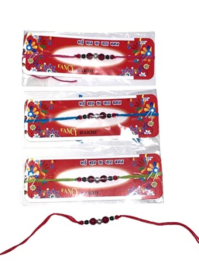 DHRUVS COLLECTION 925 Sterling Silver Rakhi With Ball Charm Threaded with Soft Colorful Beads - Traditional Look (Assorted Thread Colors) - Image 5