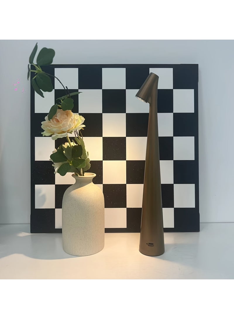 ارواق مصباح ليلي لمسي بتصميم بسيط وإبداعي – مصباح طاولة أنيق لغرف النوم ببطارية قابلة لإعادة الشحن وشكل مظلة باغودا