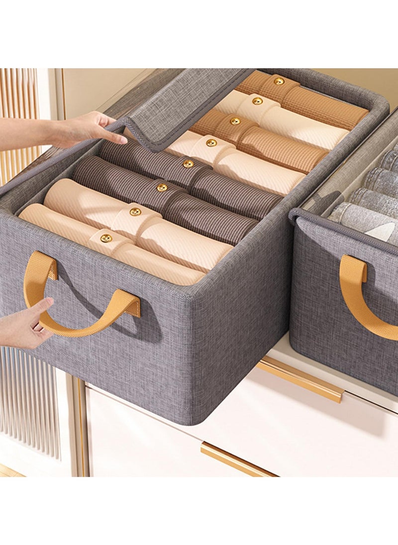 Kimaya Clothing Storage Box, Stylish and Durable Design, Home Wardrobe Layer with Lid, Pants Organizer Storage Basket 1pc  - Image 5