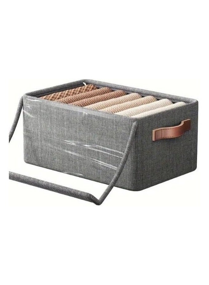 Kimaya Clothing Storage Box, Stylish and Durable Design, Home Wardrobe Layer with Lid, Pants Organizer Storage Basket 1pc - Image 3