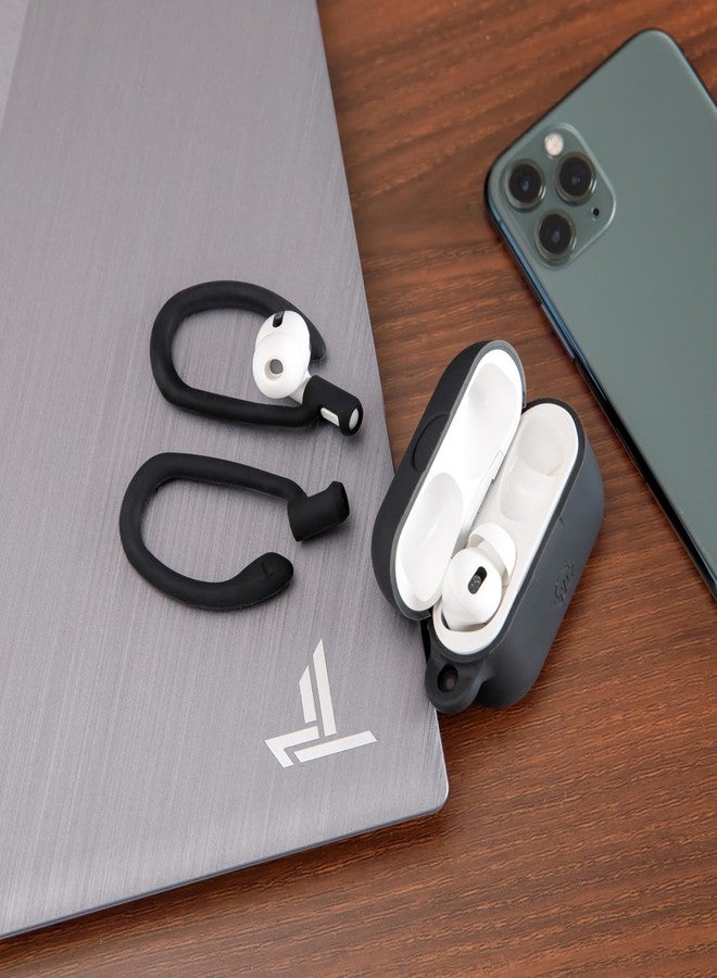 WC HookZ - Patented Upgraded Over Ear Hooks for AirPods Pro 1, 2 & AirPods 1, 2 & 3- Two Size Pairs Included in Package, Unique Left & Right Hook, Made by Wicked Cushions | Pitch Black - Image 3