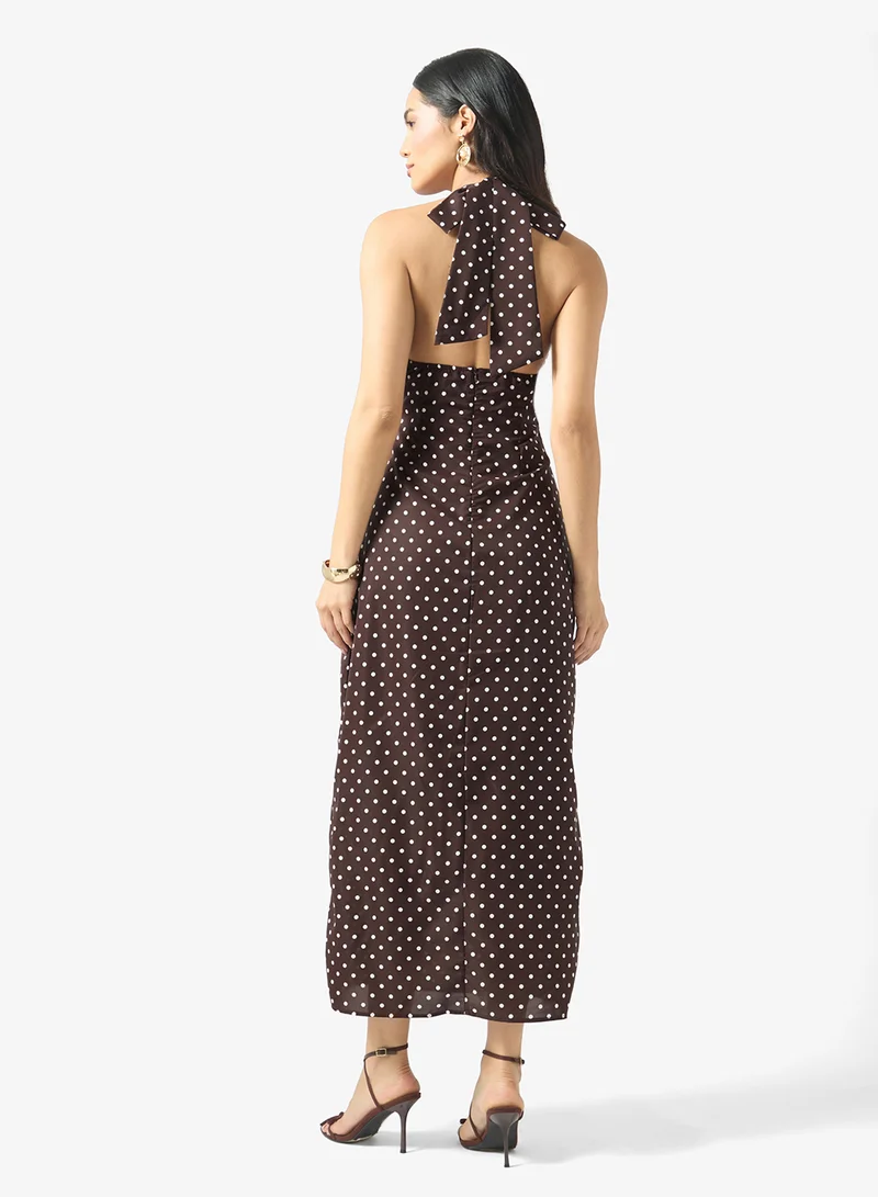 Ella Halter Neck Polka Dress
