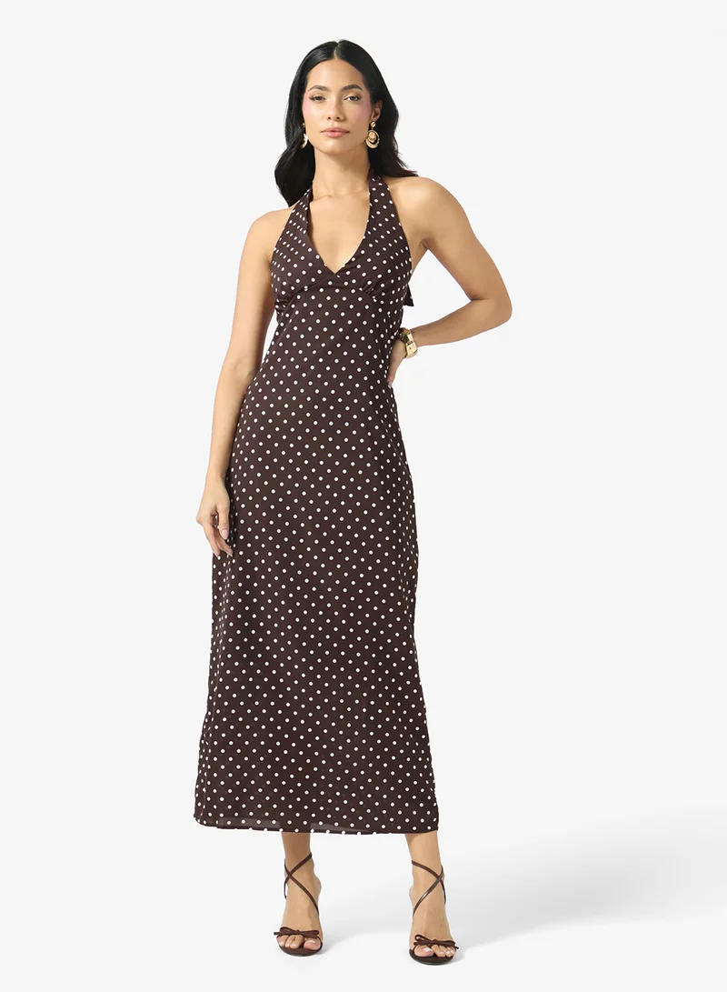 Ella Halter Neck Polka Dress