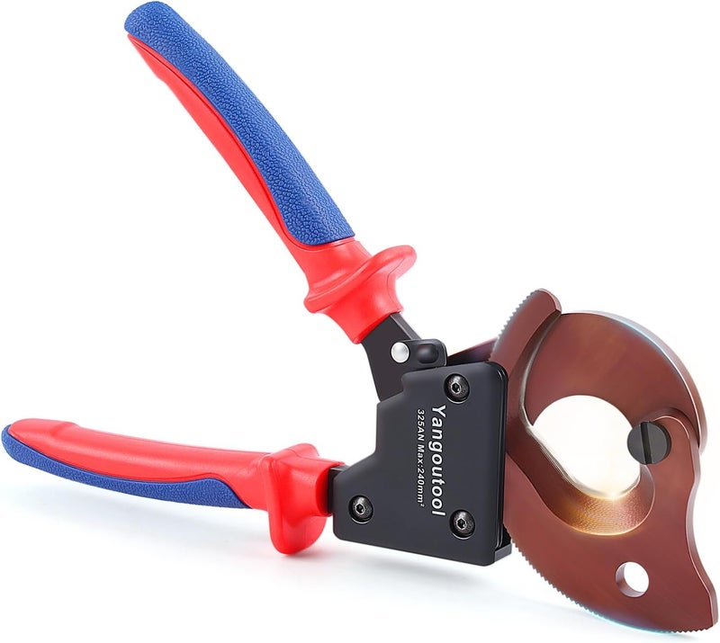 Yangoutool Ratchet Cable Cutter Heavy Duty for Copper and Aluminum Cables, 240mm² Capacity, Sharp Polished Edges, Ideal for Cutting Large Armored Electrical Wires, Perfect for Electricians - Image 1