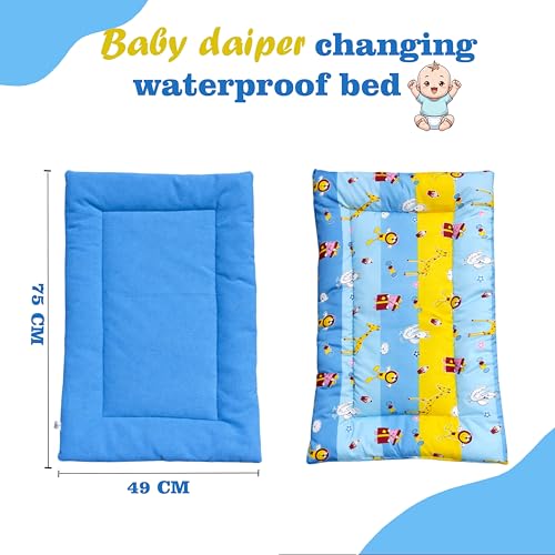 Infantbond New Born Baby Cotton Baby Bed | Godari | Toddlers Bed | Baby Bedding |Baby Mattress | Cradle Bed | Multi-Color | Pack of 5 (0-8 Months)(SPRIAL)(Colour May Vary) - Image 5