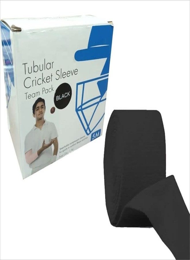 DipNish Arm Sleeve For Cricket Tubular Cricket Sleeve UV Protection Arm Sleeves For Boys & Girls Sun Protection Sleeves for Men Arm Sleeves for Women 5M Roll (Black) - Image 1