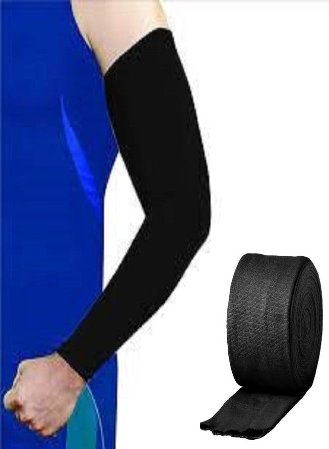 DipNish Arm Sleeve For Cricket Tubular Cricket Sleeve UV Protection Arm Sleeves For Boys & Girls Sun Protection Sleeves for Men Arm Sleeves for Women 5M Roll (Black) - Image 4