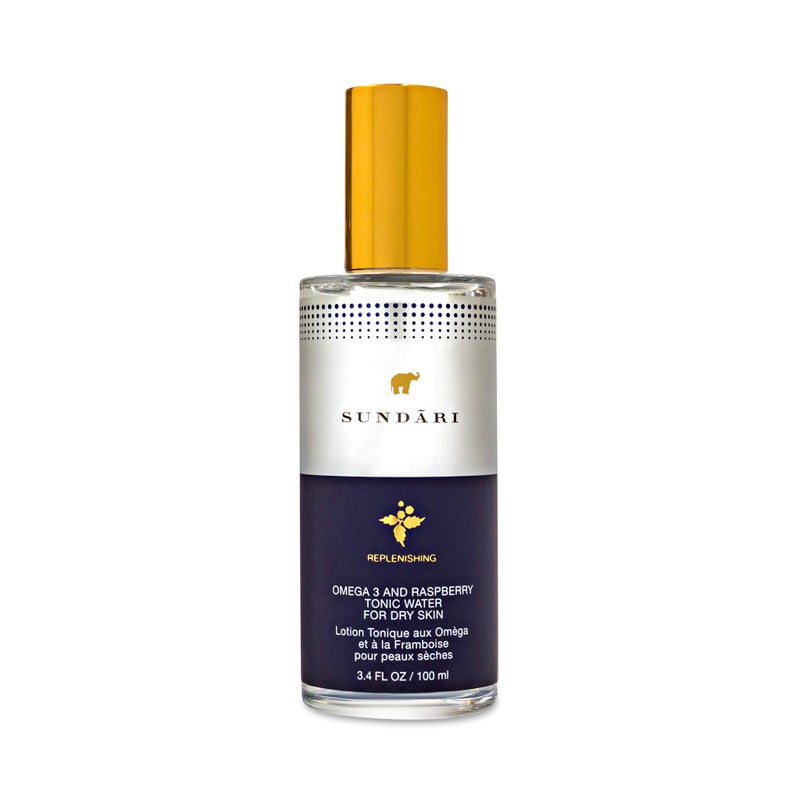 SUNDARI Omega 3 Raspberry Tonic Water 34 Fl Oz Antioxidantrich Mist Dual purpose Toner Freshener Increases Skin Elasticity Alcoholfree