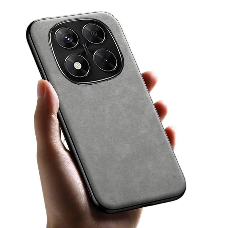 غطاء واقي بملمس جلد لـ Redmi Note 14 Pro مع مقاوم للصدمات وحماية من السقوط مع مقاوم للصدمات مع تغطية كاملة مع ملمس جلد باللون أحمر باللون الأحمر - Image 5