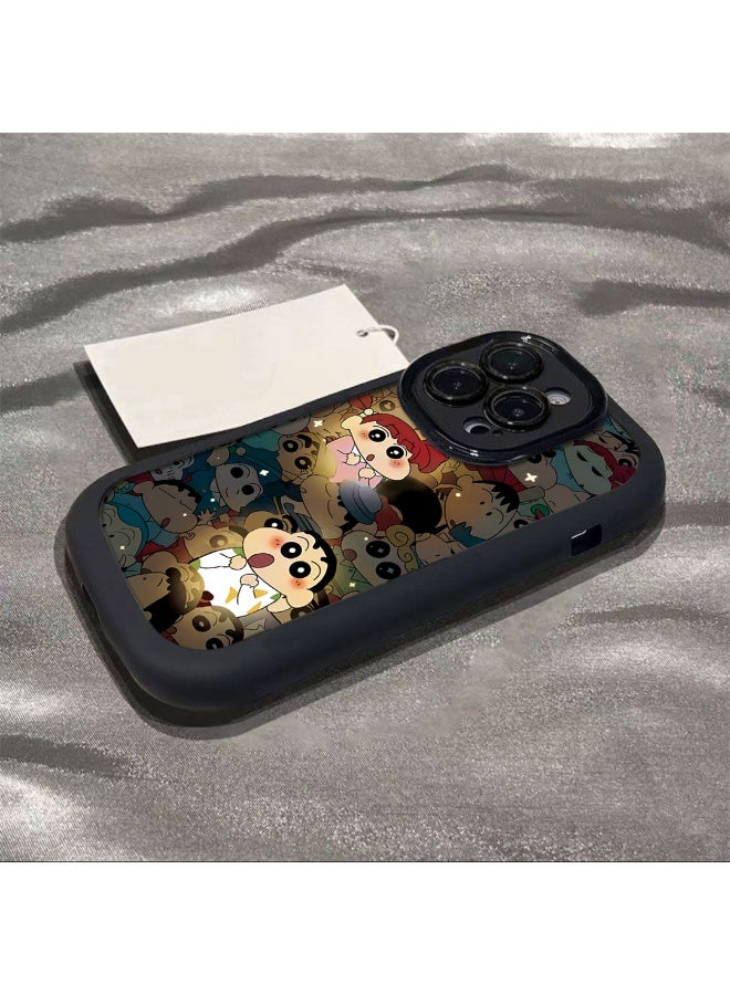 NIBEMINENT Xiao Xin Ni Ni Protective TPU Case Cover For iPhone 16 Pro Max, Black - Image 1