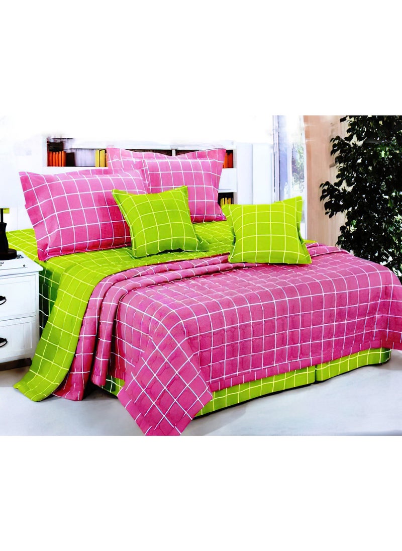 Hours 4 Pieces Comforter Set Single Size 160 X 210 Cm Solid Color Reversible Bedding Set for All Seasons  - Image 1