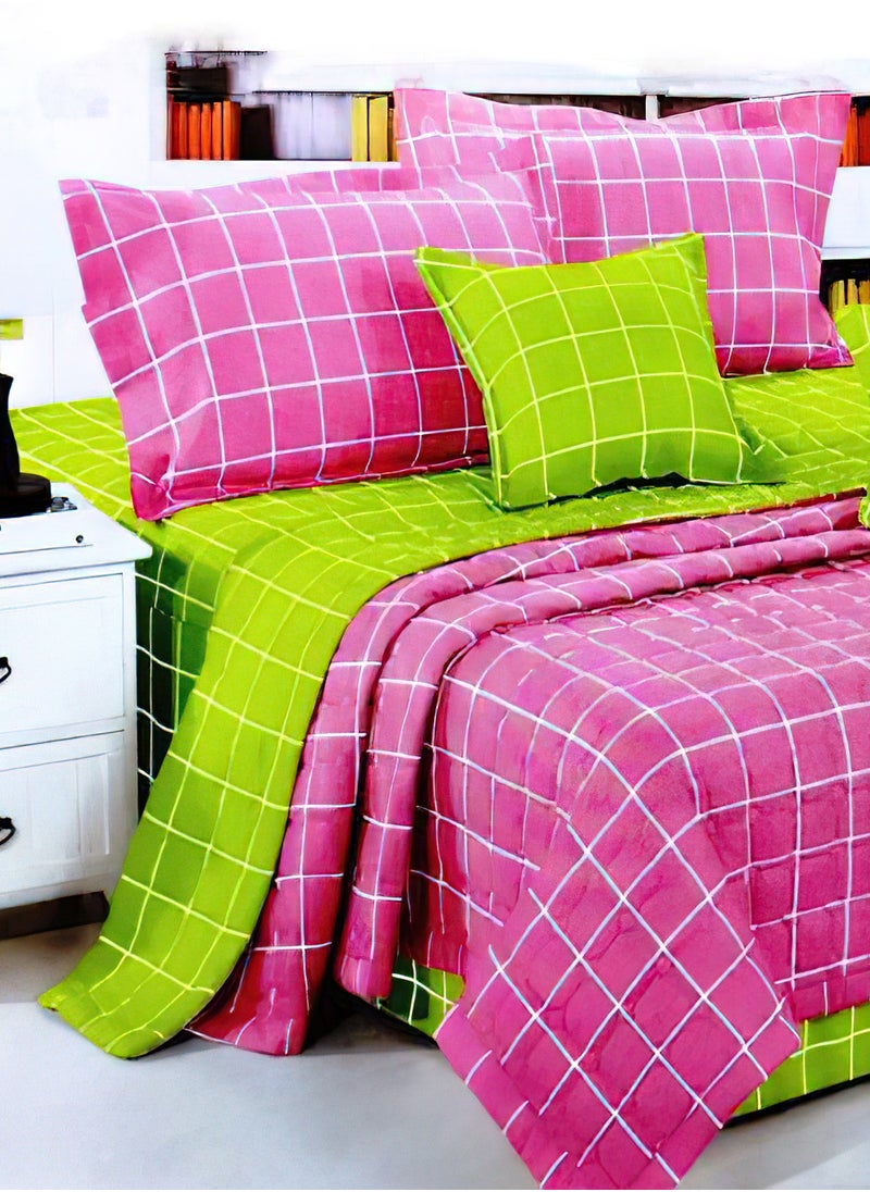 Hours 4 Pieces Comforter Set Single Size 160 X 210 Cm Solid Color Reversible Bedding Set for All Seasons  - Image 2