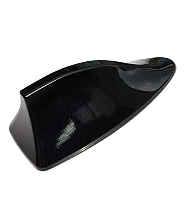 Shark fin antenna am fm radio signal aerial adhesive tape base super functional - black