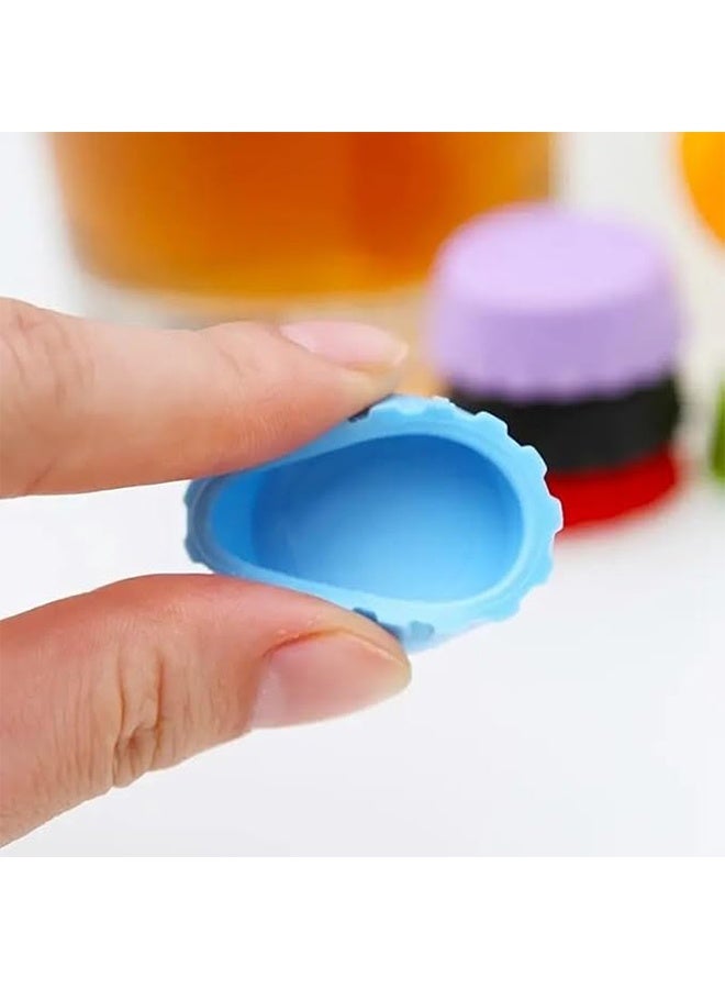 12pcs Reusable Silicone Cap, Sealed Topper for Vinegar, Soy Sauce, Soda,  Practical Stopper for Beverage Bottles, Kitchen Gadgets - Image 3