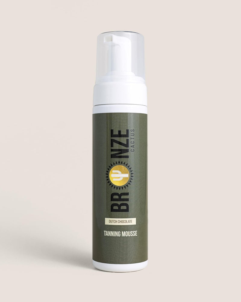 Bronze Cactus Dutch Chocolate Deluxe Self Tanner Mousse â€“ | Violet Base to Neutralize Orange Undertones | Natural Rich Brown Tan | Vegan & Cruelty-Free | Fast Dry | Hydrating with Hyaluronic Acid - Image 1