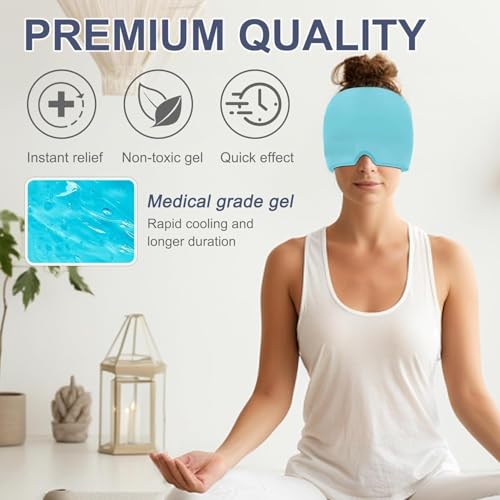 Blase enterprise Blase Migraine Relief Cap – Hot & Cold Therapy Headache Cap for Migraine, Sinus & Tension Relief | Thermax Gel Ice Head Wrap for Instant Comfort & Relaxation – Reusable Migraine Cap for Men & Women - Multicolor - Image 4