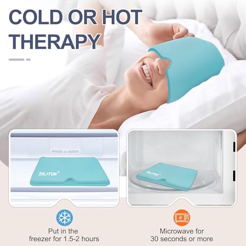Blase enterprise Blase Migraine Relief Cap – Hot & Cold Therapy Headache Cap for Migraine, Sinus & Tension Relief | Thermax Gel Ice Head Wrap for Instant Comfort & Relaxation – Reusable Migraine Cap for Men & Women - Multicolor - Image 2