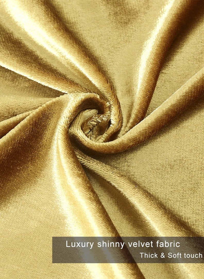 جولي أغطية وسائد مربعة ناعمة ذهبية اللون، 4 قطع من أغطية الوسائد المخملية مقاس 18*18 بوصة/45*45 سم، أغطية وسائد للأريكة والسرير وديكور المنزل (الحشوة غير مضمنة) - Image 5