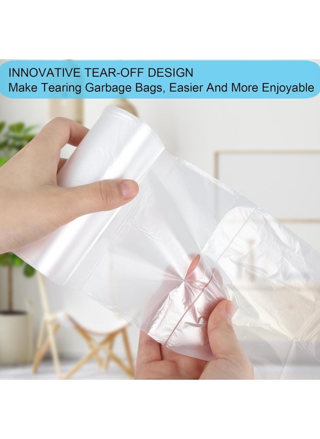 SOSOHOME - 2 Gallon Small Plastic Trash Bags, 7.5 Liters Clear Wastebasket Liners Garbage Bags For Home, Office, Bathroom, 100 Counts - Image 1
