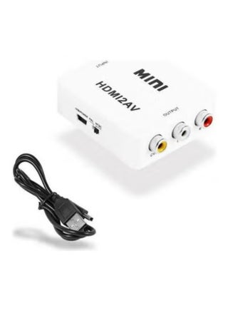 Mini HDMI to AV Converter Box – HDMI2AV 1080P Video Adapter with RCA CVBS & L/R Audio Output – Converts HDMI Input to Composite Signal for TV, VCR, DVD, Projector, CRT Display – USB Powered Plug and Play AV Converter – Compact Portable Design – White - pzsku/ZCEAAC05BCD28FC573CC1Z/45/1751190046/867f577d-c7a9-4ef3-a986-b9bc4efdf932
