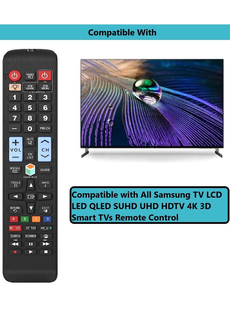 ELTRAZONE Universal Remote Control for All Samsung Smart TV LED LCD LED QLED SUHD UHD HDTV Smart TV Plasma 4K 3D with Netflix Prime Video Buttons Backlight with battery - Image 3