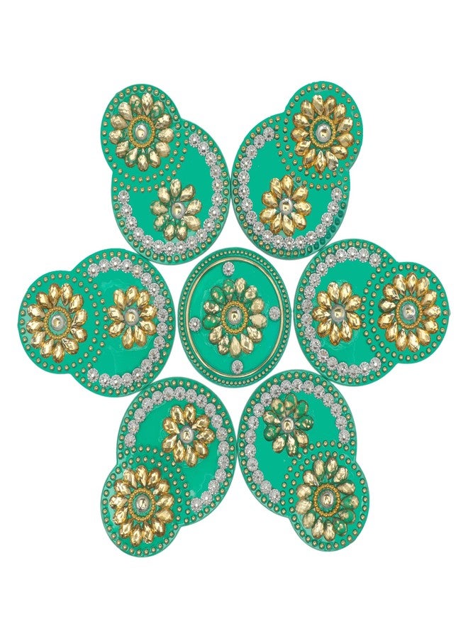 أديتري_كرييشن رانجولي أرضية مزخرفة، قابلة لإعادة الاستخدام، مصنوعة من الأكريليك، صغيرة الحجم، مناسبة للمهرجانات الهندية التقليدية مثل لاكشمي بوجان ورأس السنة الجديدة، ديكور منزلي للأرضيات الداخلية، وهدايا تذكارية (الحجم: 8 بوصات، أخضر). - Image 2