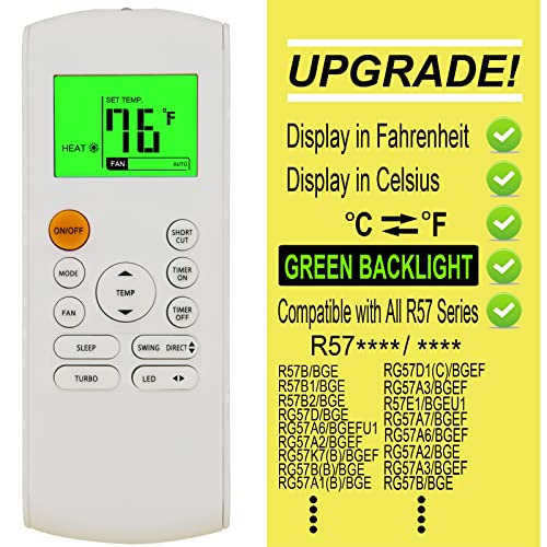 CHOUBENBEN Replacement Remote Control for Midea MRCOOL FRIMEC Klimaire AC Air Conditioner RG57B1/BGE RG57B2/BGE RG57B/BGE RG57/BGE RG57A/BGE RG57A6/BGEF RG57A7/BGEF RG57A6/BGEFU1 RG57E1/BGEU1 RG57H3/BGEFU1 - Image 2