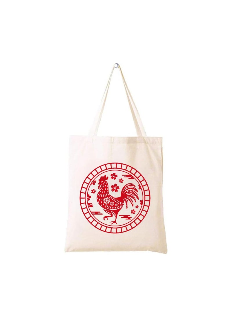 PRINTSHOP4ME Chinese Zodiac Symbols Cotton Bag-Eco-Friendly Canvas Cotton Tote Bag With Printed For Women-Reusable  Bag,Party Gift Idea,Cotton Gift Bag-Perfect For School,Office - Image 1