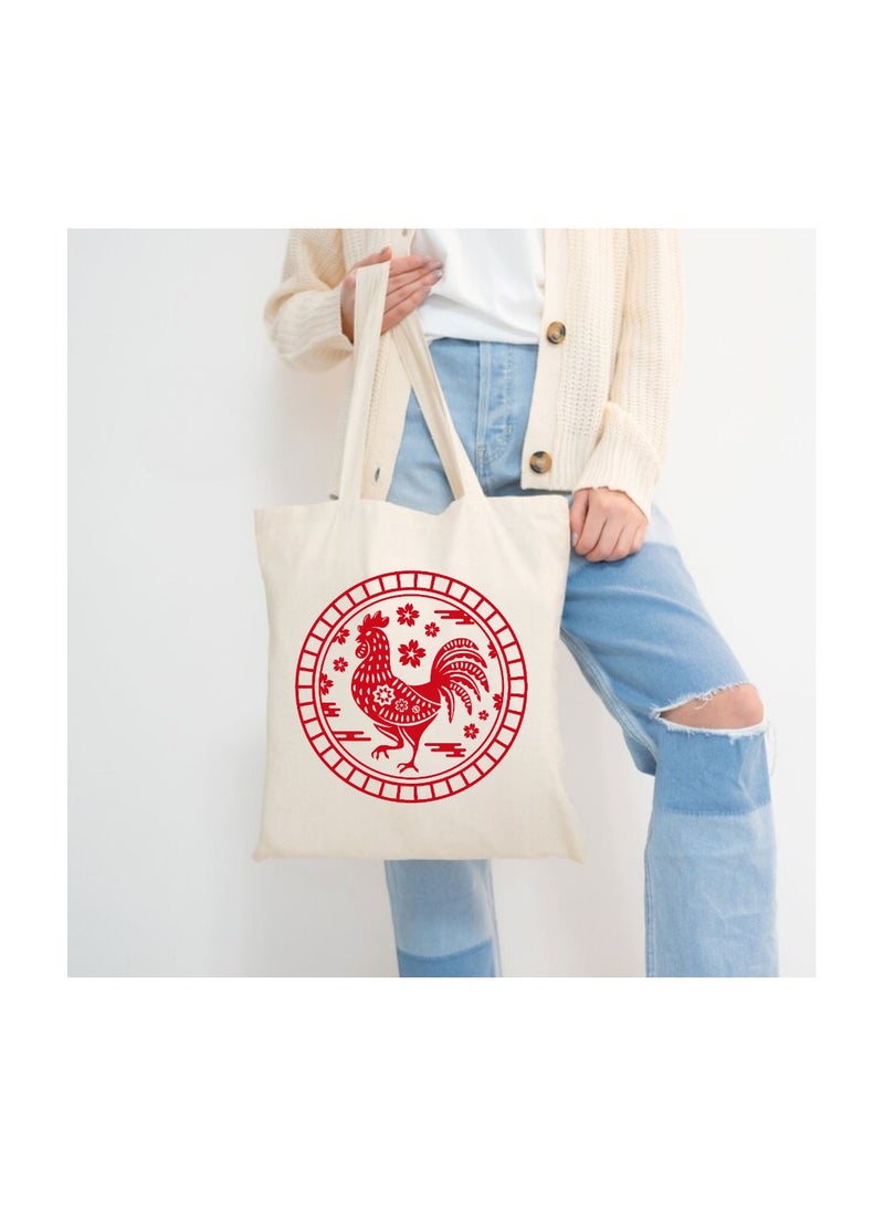 PRINTSHOP4ME Chinese Zodiac Symbols Cotton Bag-Eco-Friendly Canvas Cotton Tote Bag With Printed For Women-Reusable  Bag,Party Gift Idea,Cotton Gift Bag-Perfect For School,Office - Image 3